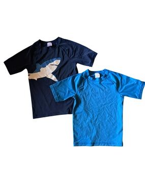 Hanna Andersson Rash Guard Swim Set Size 8 | Shark + Blue 2 Pc